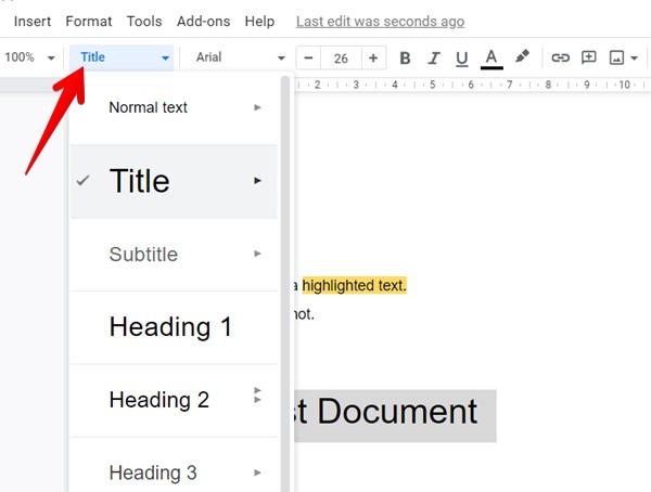 Google Docs Heading Add