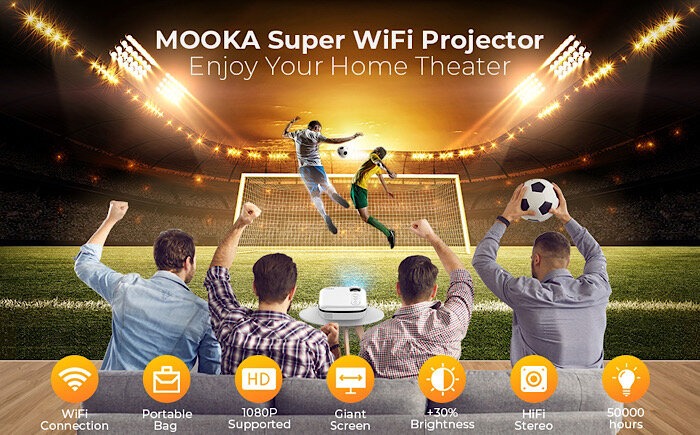 Mooka Wi Fi Projector Outdoor