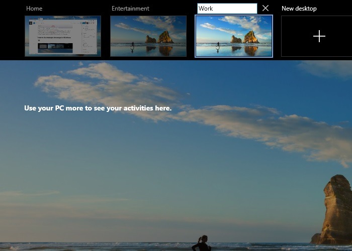 Multiple Desktops Renaming Windows10