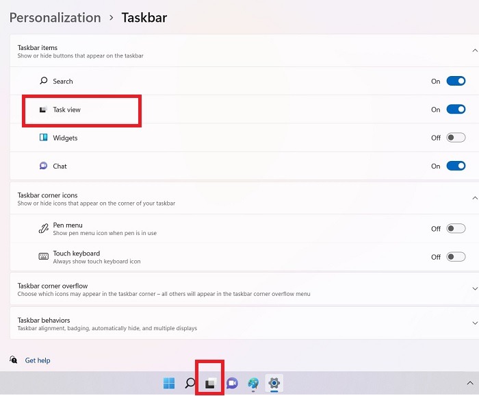 Multiple Desktops Task View Windows11