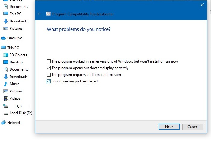 Program Compatibility Troubleshooter What Problems You Notice