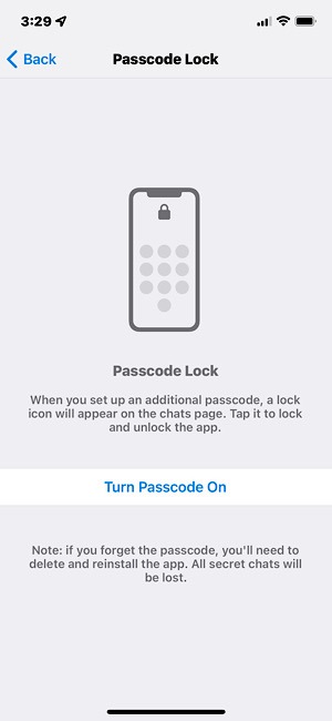 Telegram Passcode Lock Turn Passcode On