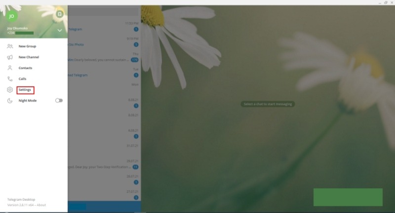 Telegram Passcode Lock Click Menu