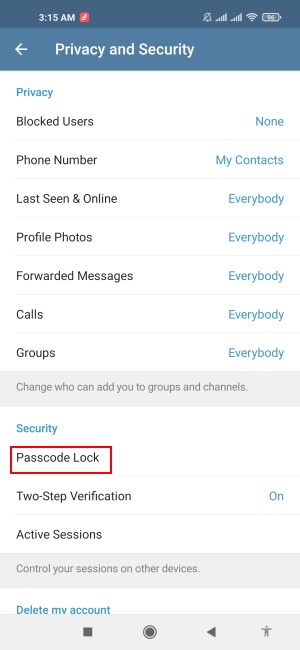 Telegram Passcode Lock Tap Passcode Lock 1