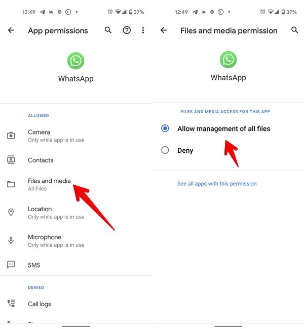 Whatsapp Android Permission Storage