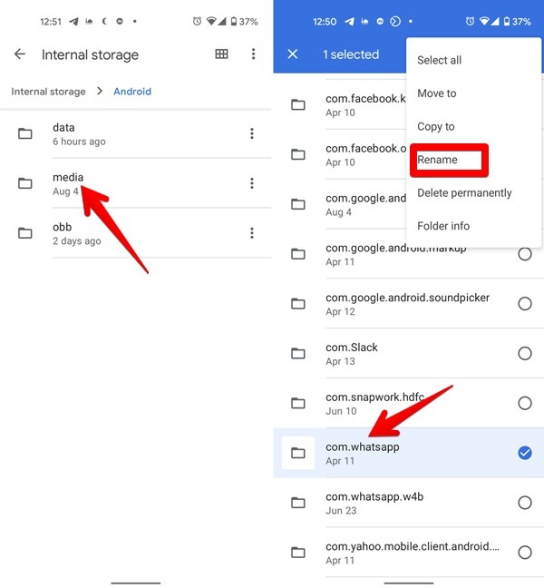 Whatsapp Rename Folder