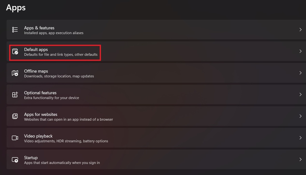 Win11 Default Browser Default Apps Option