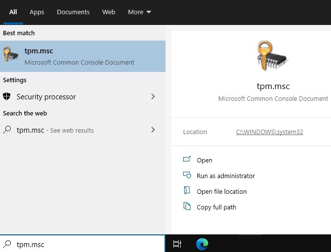 Windows10 Search Results