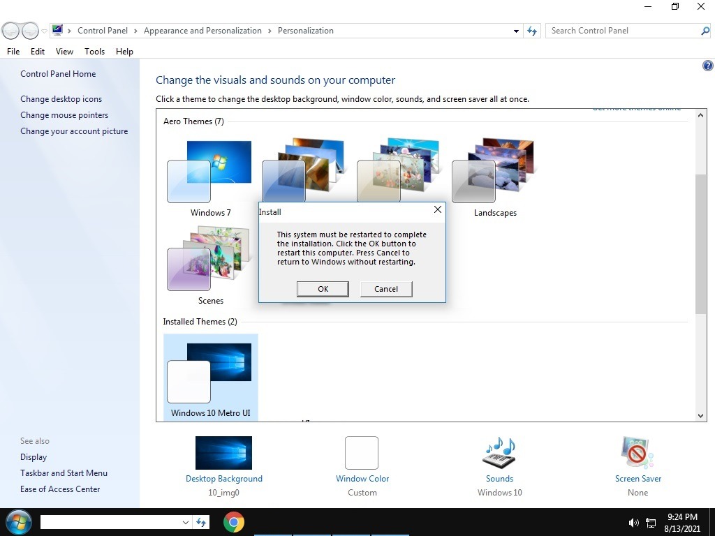 Windows10 Theme Windows7 Transformation To Be Applied