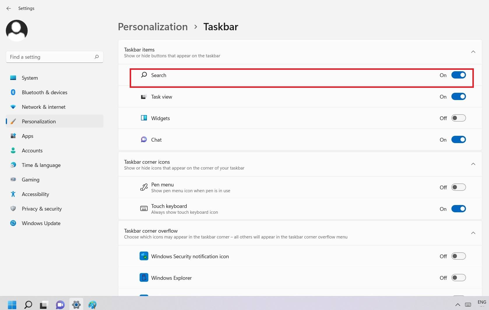 Windows11 Search Managed In Taskbar