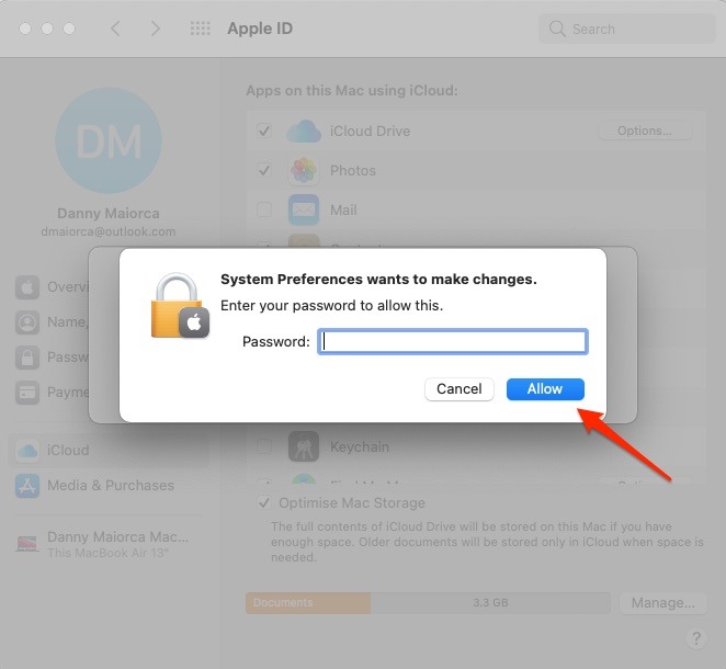 Allow Icloud Password Changes Mac