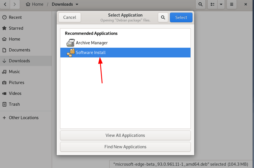 Choose Software Install