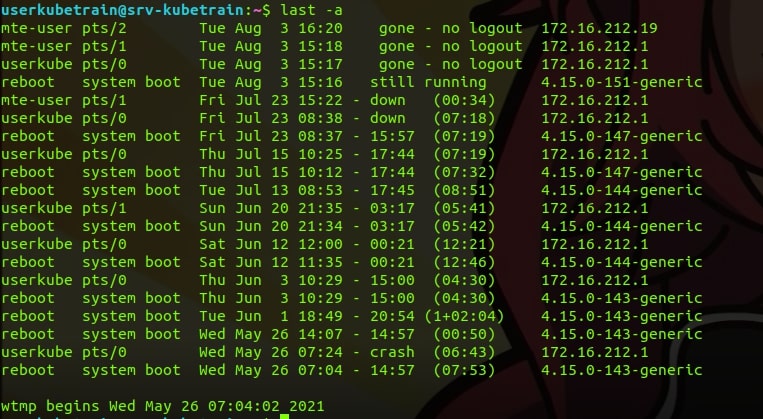 Connected Users Last Command