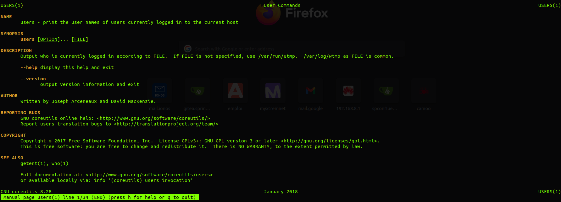 Connected Users Manual Output