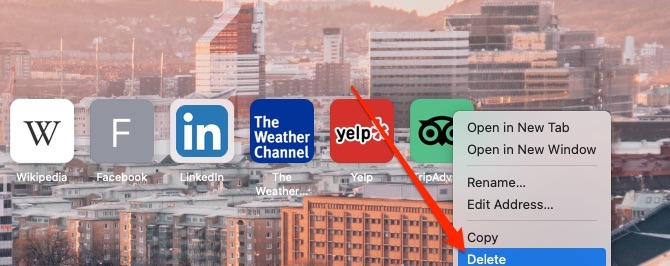 Delete Favorite Page Mac