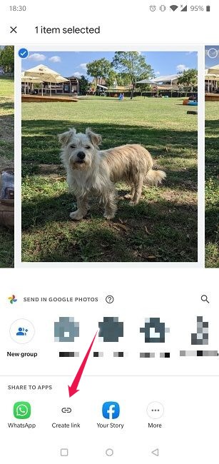 Disable Link Sharing Google Photos Android Create Link
