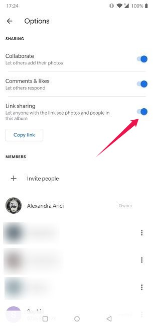 Disable Link Sharing Google Photos Android Disable Link Sharing