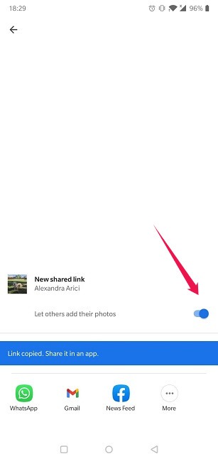 Disable Link Sharing Google Photos Android Share Link