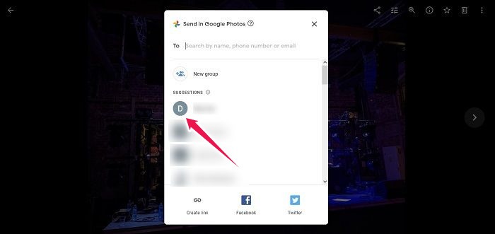 Disable Link Sharing Google Photos Choose Contact Share No Link