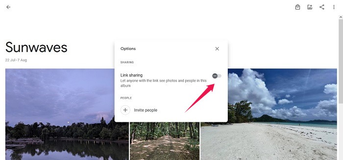 Disable Link Sharing Google Photos Web Inactive Link Sharing
