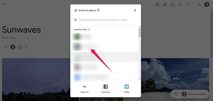 Disable Link Sharing Google Photos Web Invite Contacts Album