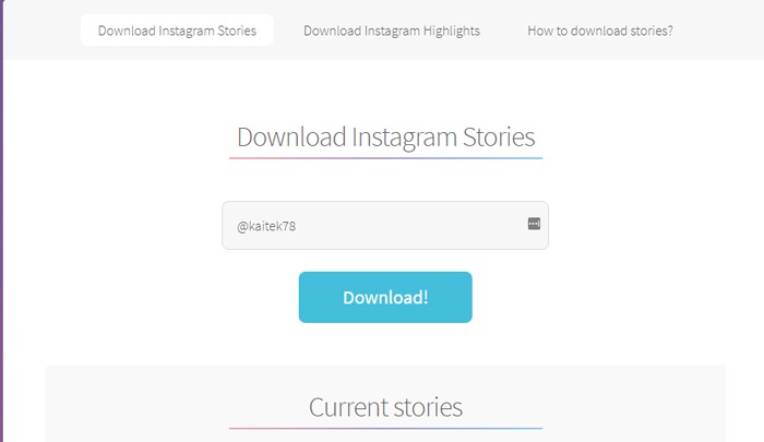 Download Instagram Stories Website