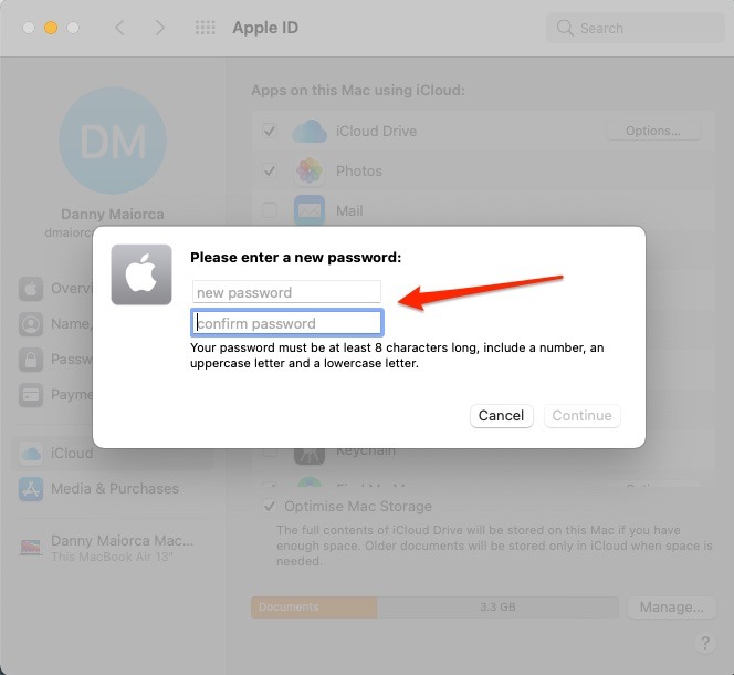 Enter New Apple Id Password Mac