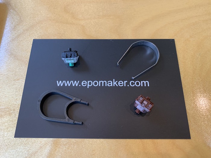 The extra switches and key pullers inside the box.