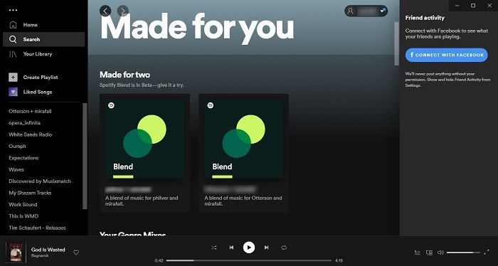 How To Creaty Spotify Blend Playlist Desktop View Of Playlists