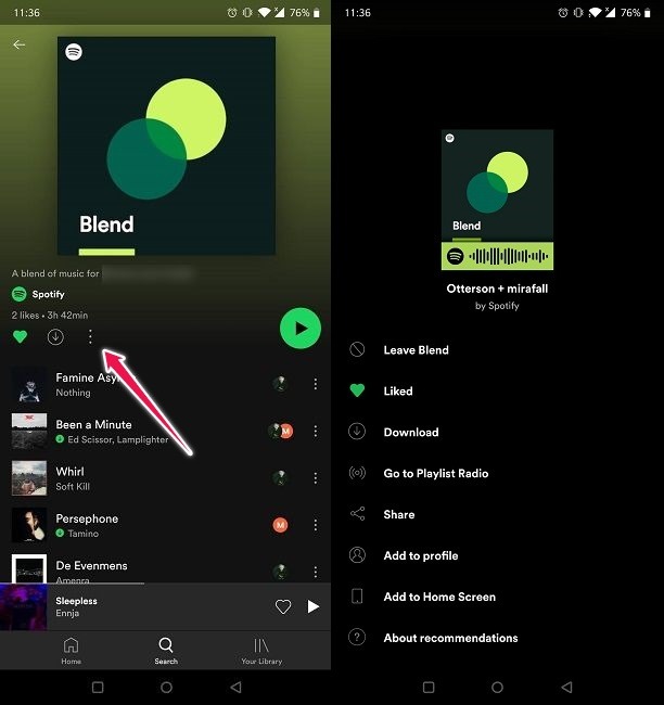 How To Creaty Spotify Blend Playlist More Options