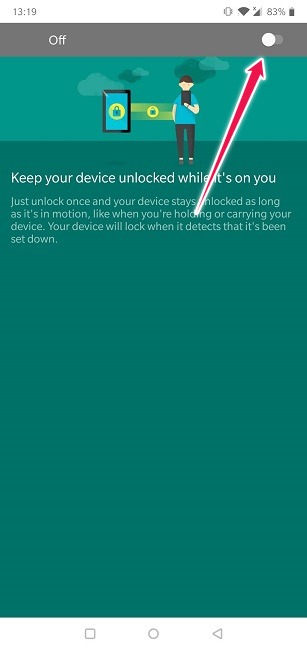 How To Set Up Smart Lock For Android Toggle On On Body Detection
