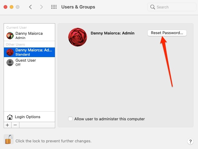 Mac Reset Password Admin