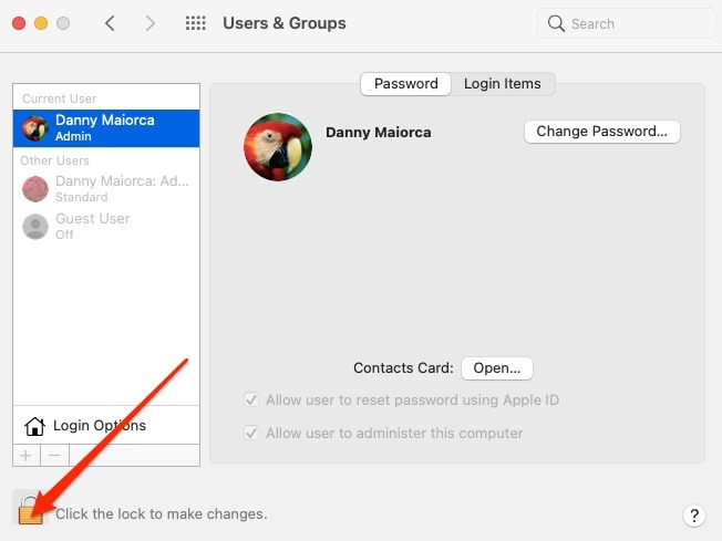Mac Users And Groups Padlock