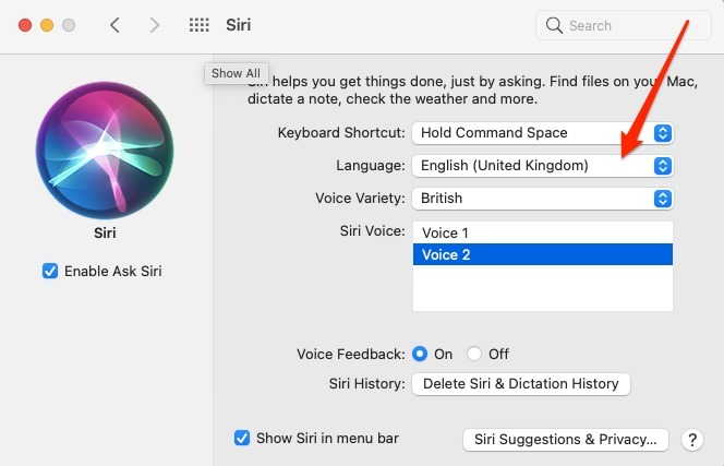 Siri Change Language On Mac