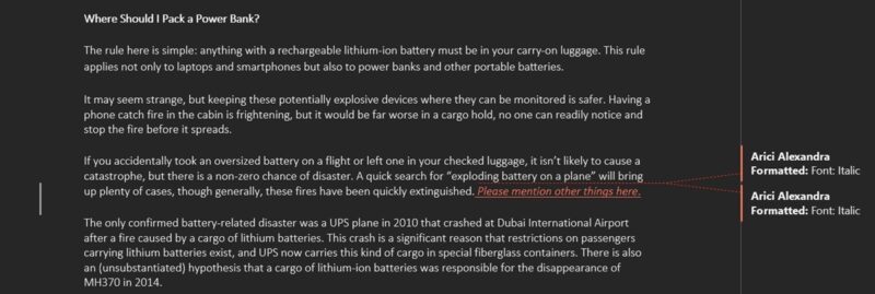 Formatting revision in Word app for desktop.
