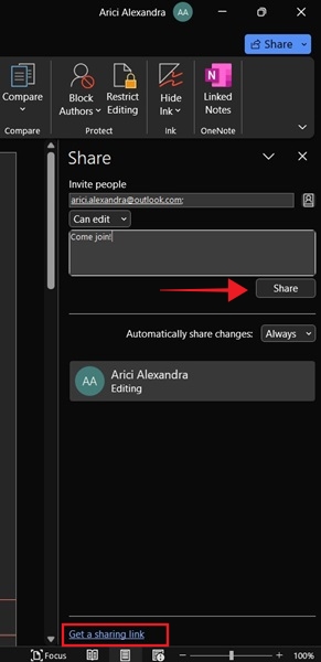Track Changes Word Pc Share Add People