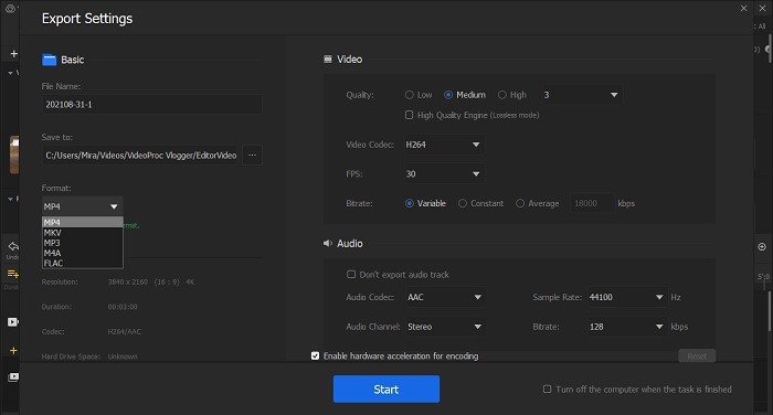 Videoproc Vlogger Review Export