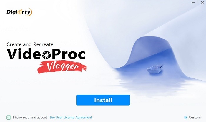 Videoproc Vlogger Review Install Screen