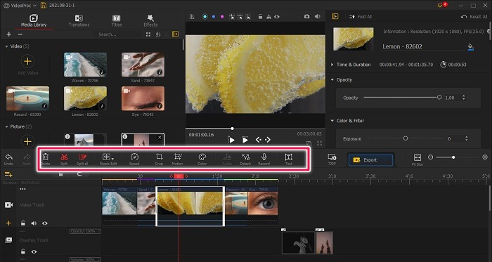Videoproc Vlogger Review Timeline View