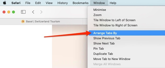Windows Arrange Tabs By