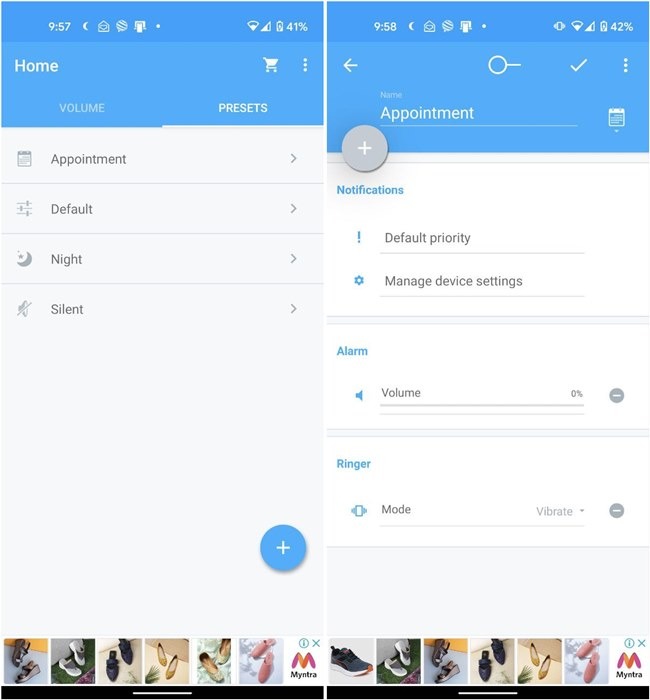 Android Volume Control App Presets