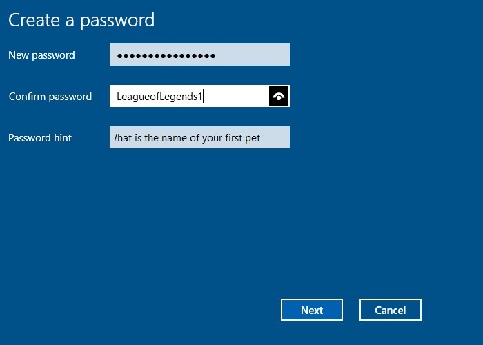 Automatic Login Win10 Create A New Password