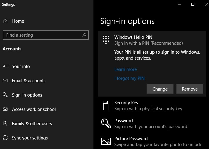 Automatic Login Win10 Remove Pin