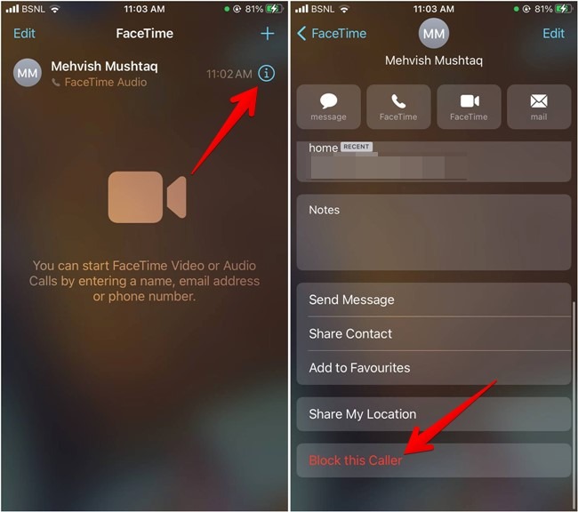 Block Iphone Contact Facetime