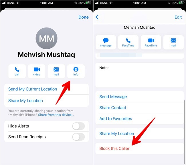Block Iphone Contact Messages