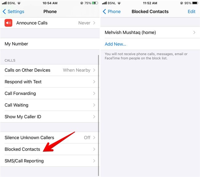 Block Iphone View Blocked Contacts