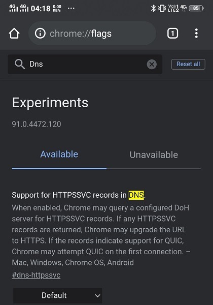 Chrome Android Flags Dns Over Https