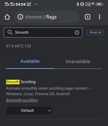 Chrome Android Flags Smooth Scrolling