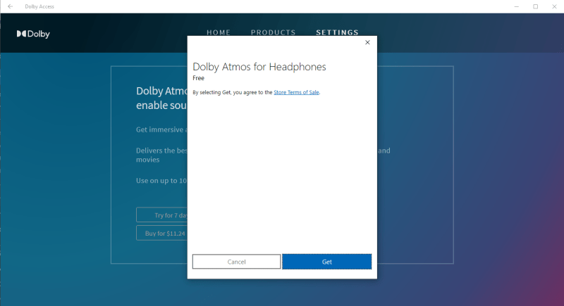 Dolby Atmos Click Get