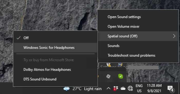 Dolby Atmos Enable Windows Sonic